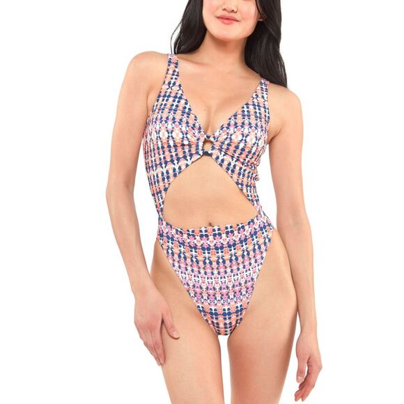 Laguna Beach Printed Cutout One-Piece Swimsuit